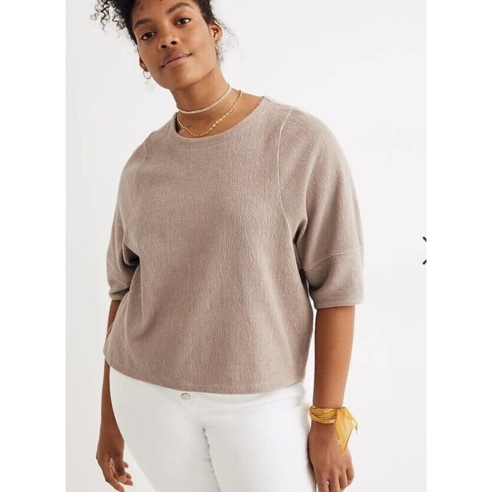 Madewell Taupe Textured Top